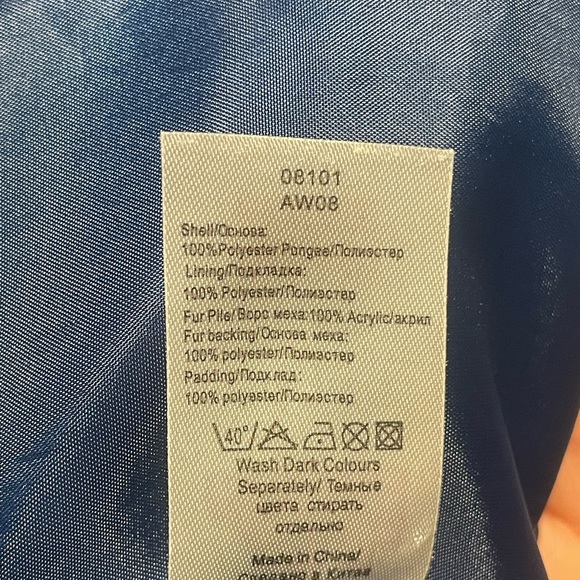 Blue Winter Jacket Puffer Size: 7-8 Years old Zip Up Hoodie - Picture 7 of 9